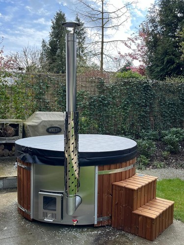 Wood fired hot tub - tub, garden