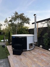 Wood fired hot tub with