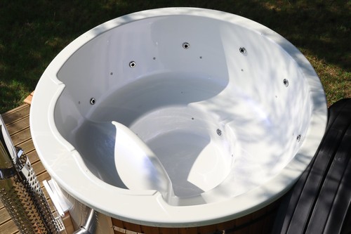Wood fired hot tub garden - wood,